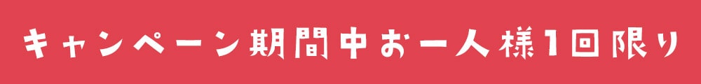 キャンペーン期間中お一人様1回限り