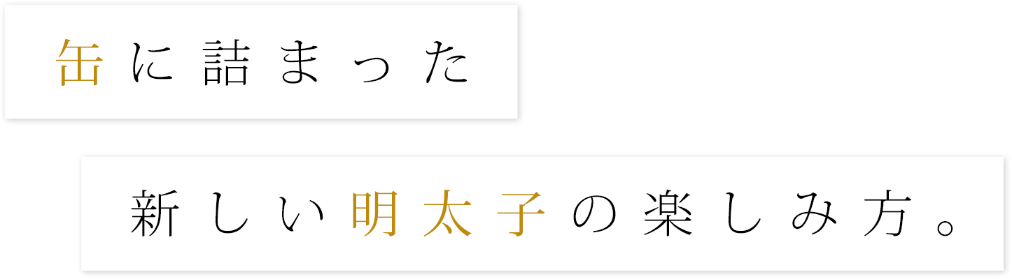 缶に詰まった新しい明太子の楽しみ方。