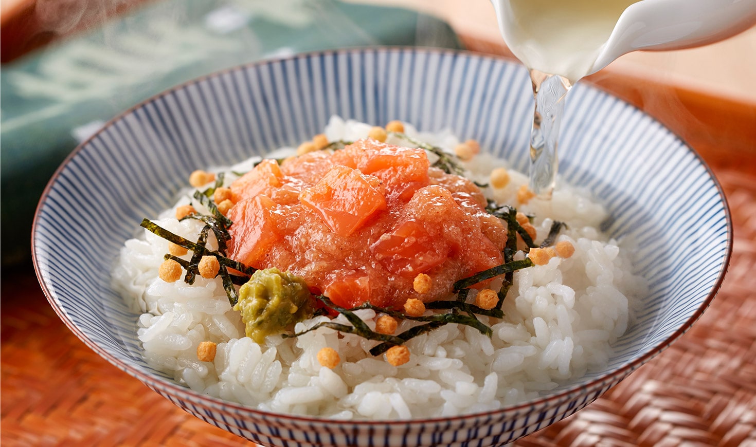 サーモン明太子のだし茶漬け