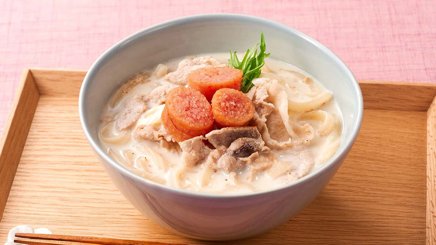 【簡単レシピ】明太子の豆乳ごまうどんの作り方 －　クリーミー＆ピリッとクセになる一杯　－