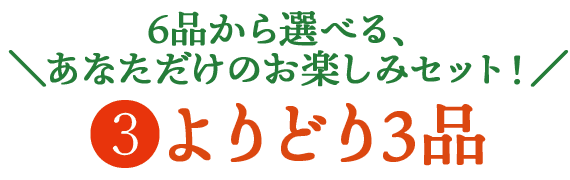 ＼6品から選べる、あなただけのお楽しみセット！／よりどり3品