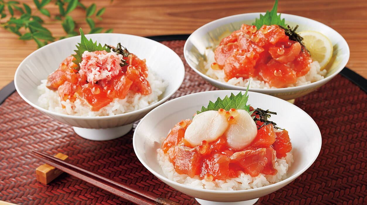 鮭いくら海鮮丼・鮭ルイベ漬丼 6点セット