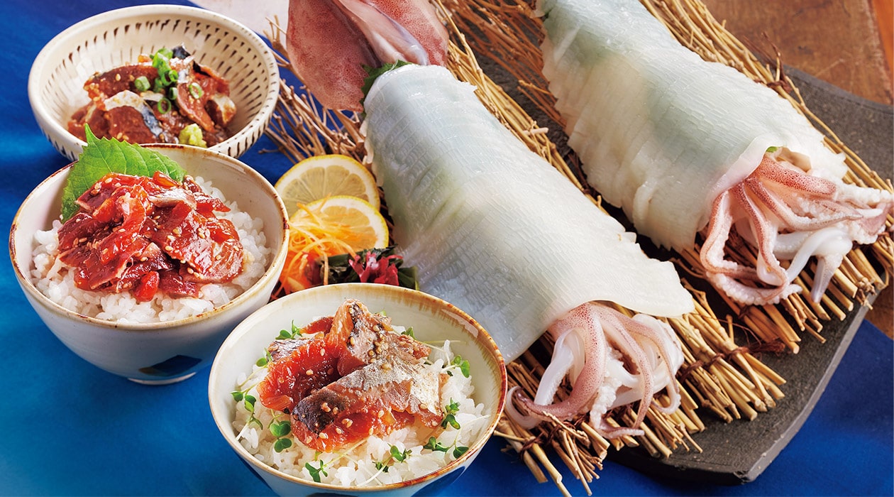 【5月】ヤリイカ姿造り松浦港の海鮮丼ぶりセット