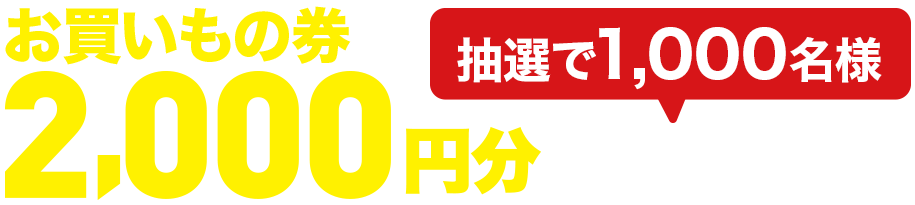 抽選1,000名様お買いもの券2,000円分プレゼント